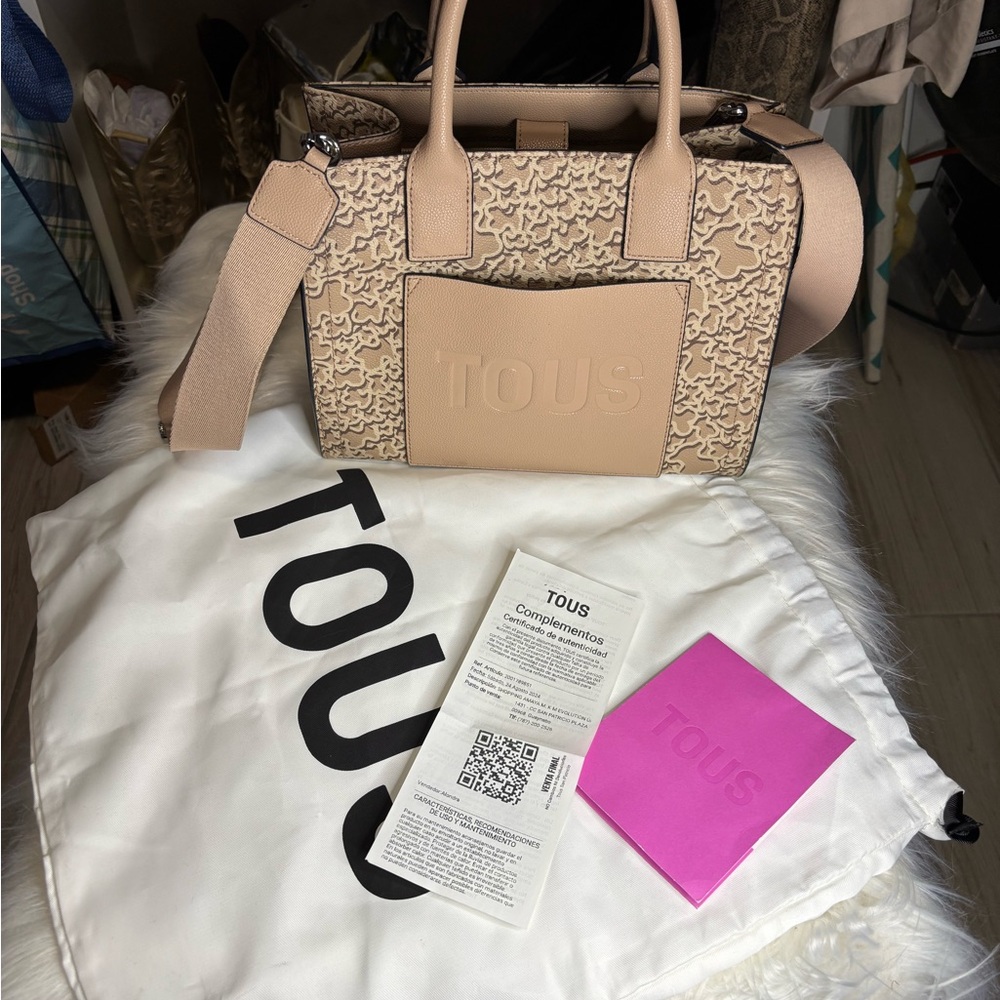 TOUS Beige Embossed Women's Bag